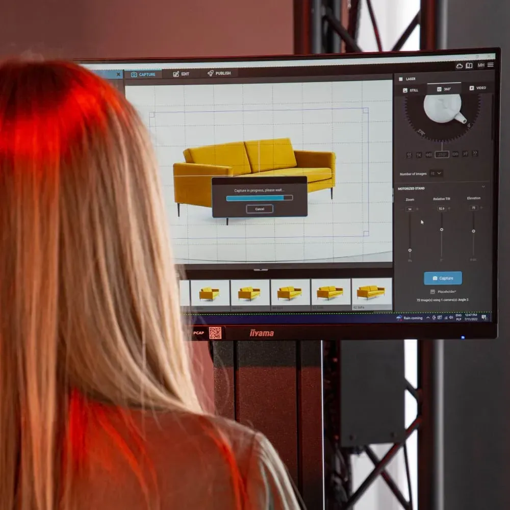 Product photo editing software for 360 furniture photography