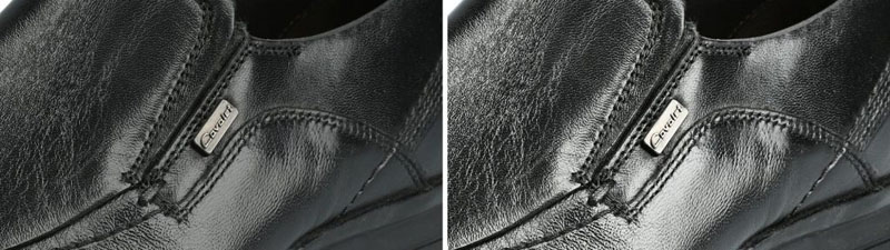 shoe product photography - overall contrast while preserving highlights and colors from clipping