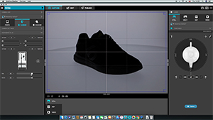Light the background - software for 360 image - black sport shoe