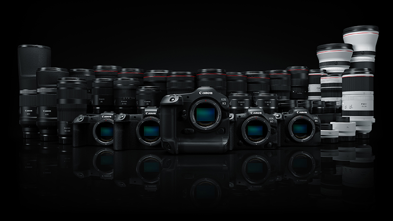 The EOS-R series with lenses